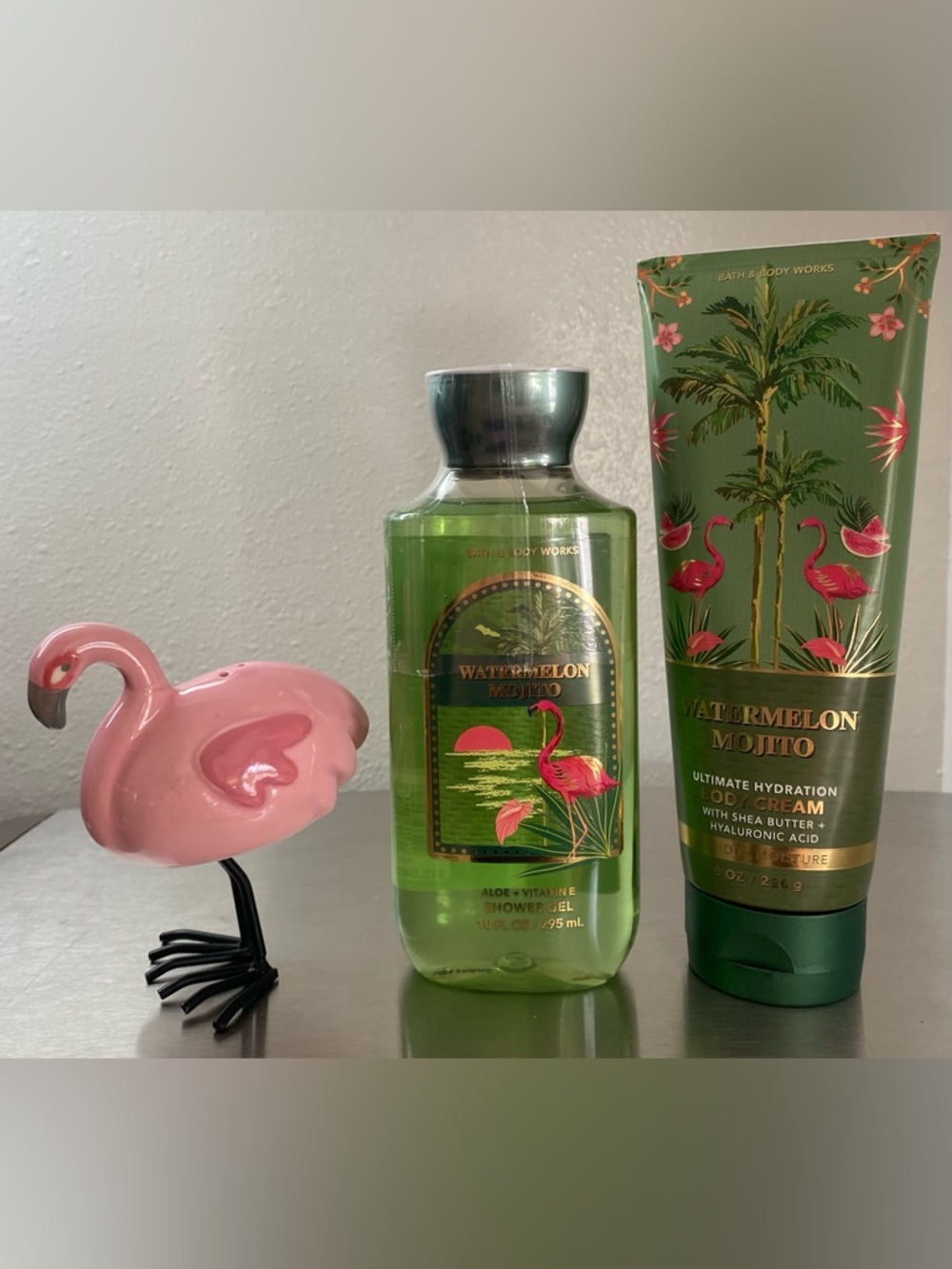 NEW-BATH AND BODY WORKS WATERMELON MOJITO SHOWER GEL AND BODY CREAM SET - Picture 8 of 9